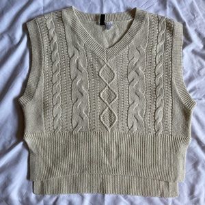 Women’s Cream Cable Knit Sweater Vest